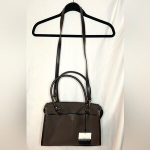 NWT Vintage 90s Liz Claiborne Nouveau Signature Brown Structured Satchel